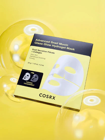 COSRX - Advanced Snail Mucin Glass Glow Hydrogel Mask, 3pcs